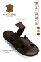 Genuine Leather Men's Slippers - Soft Thick Soled Genuine Velcro Leather Men's Slippers Syringe Brown - 4