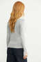 Cuff Detail V-Neck Knit Sweater - Gray - 5