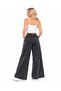Women's High Waist Elastic Wide Leg Trousers with Pocket Detail and Premium Washed Effect - 3