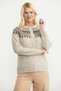 Ethnic Motif Buttoned Knitwear Cardigan - Light Beige - 3