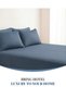 210TC Cotton Satin Double Stripes Bed Sheet Set 3PC | Soft Breathable Satin Flat Sheet 206x250 cm | OEKO-TEX & ECAS Certified