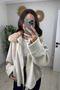 Stone Color Fur Collar Cashmere Coat - 9660 - 4