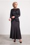 Women's Hijab Evening Dress Set Satin Lace Detailed Long Skirt Blouse Double Set 36-50 Size 7021 - 5