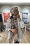 Florenza Cotton Textured Floral Patterned Soft Shawl – Beige - 4