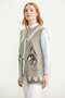 Hakim Collar Patterned Wool Knitwear Vest - Mink - 5