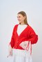Women's Lace Detail Knitwear Cardigan Red - 2