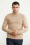 Full Fisherman Motif Knitwear Sweater - Beige