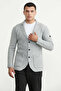 Shawl Collar Pocketed Knitwear Jacket - Light Gray - 2