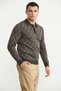 Polo Collar Patterned Wool Knit Sweater - Anthracite - 3