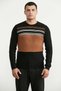 Zero Collar Block Transition Knit Sweater - Black