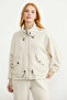 Hooded Oversize Tracksuit Set - Beige - 5