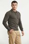 Polo Collar Basic Wool Knit Sweater - Brown - 2
