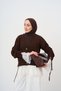 Women's Lace Detailed Knitwear Cardigan Brown - 4