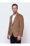Beige Pointed Collar Slim Fit 6 Drop Men's Casual Velvet Jacket