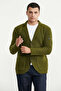 Shawl Collar Pocketed Knitwear Jacket - Green - 2