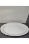 Porcelain Matte Gilded 2-Piece 35 cm (Large) Salad, Presentation, Boat Plate - 2