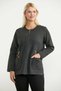 Embroidery Detailed Wool Knitwear Jacket - Dark Gray - 3