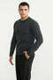 Zero Collar Basic Wool Knit Sweater - Anthracite - 3