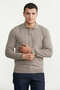 Polo Collar Basic Cotton Knit Sweater - Milk Coffee - 2
