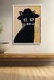 Black Cat in a Fedora Hat Framed Painting Cat Poster Modern Wall Decor Kedi10