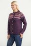 Ethnic Motif Buttoned Knitwear Cardigan - Purple - 4