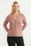 Motifed V-Neck Knitwear Cardigan - Rose - 2