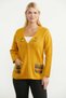 Women's Floral Embroidered Zippered Knitwear Jacket with Pockets - Sun - 2
