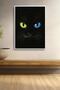 Black Cat with Colorful Eyes Framed Painting Cat Poster Modern Wall Decor Kedi20