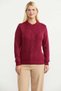 Round Neck Motif Knit Sweater - Burgundy