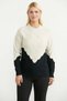 Round Neck Color Gradient Knitwear Sweater - Black