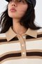 Women's Striped Polo Collar Oversize Knitwear Sweater