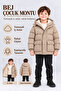 Boy's Hooded Plush Lined Winter Puffer Coat with Zipper Pockets Ak4301 - 2