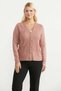 Motifed V-Neck Knitwear Cardigan - Rose