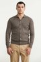 Polo Collar Buttoned Wool Knitwear Cardigan - Milk Coffee