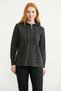 Hooded Wool Knit Cardigan with Pocket Detail - Anthracite - 5