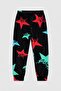 Boys' Soft Velvet Textured Black Pajama Bottoms - 2