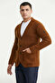 Shawl Collar Pocketed Knitwear Jacket - Mustard - 2