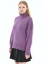 Lila Women's 100% Cotton Plain Knit Oversize Drop Shoulder Turtleneck Knitwear Sweater Trist-6174 - 3