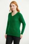 V-Neck Motif Knitwear Sweater - Green - 4