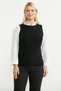 Wool Round Neck Knit Sweater - Black