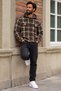 Men's Oversize Checkered Lumberjack Brown Shirt - 6