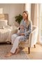 New Season Gray Jacquard Shawl Collar Double Breasted Winter Design Long Sleeve Maternity Maternity Dressing Gown Pajama Set Set - 4