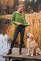 Green Boat Neck 3/4 Sleeve Diamond Patterned Casual Mercerized Oversize Knitwear Sweater 65 70 - 3