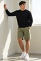 Men's Crew Neck Casual Black Sweatshirt - 4