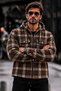 Men's Zippered Hooded Lumberjack Coffee Shirt - 5
