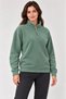 Polar fleece stand collar half-zip long sleeve regular fit winter sweatshirt - mint green - 3