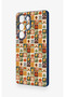 Samsung S25 Ultra Compatible Autumn Themed Patchwork Patterned Silicone Case - 4