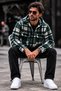 Men's Zippered Hooded Lumberjack Green Shirt - 4