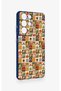 Samsung S21 Ultra Compatible Autumn Themed Patchwork Patterned Silicone Case - 3