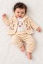 Baby Girl Floral Embroidered Velvet Cardigan Long Sleeve Snap Fastener Badi Velvet Tracksuit 3-Piece Bottom Top Set 0- - 2